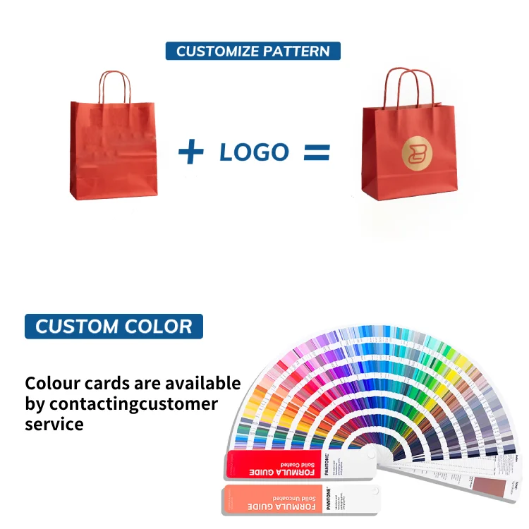 product customizable disposable luxury kraft paper gift bag with logo printing portable and wholesale friendly-4