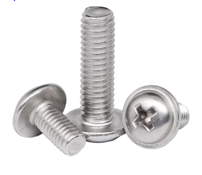 ISO Standard A2-70 M2.5 Coarse Thread 12mm Length Stainless Steel Tapping Screw Pan Washer Head Phillips Zinc Coating Inch factory