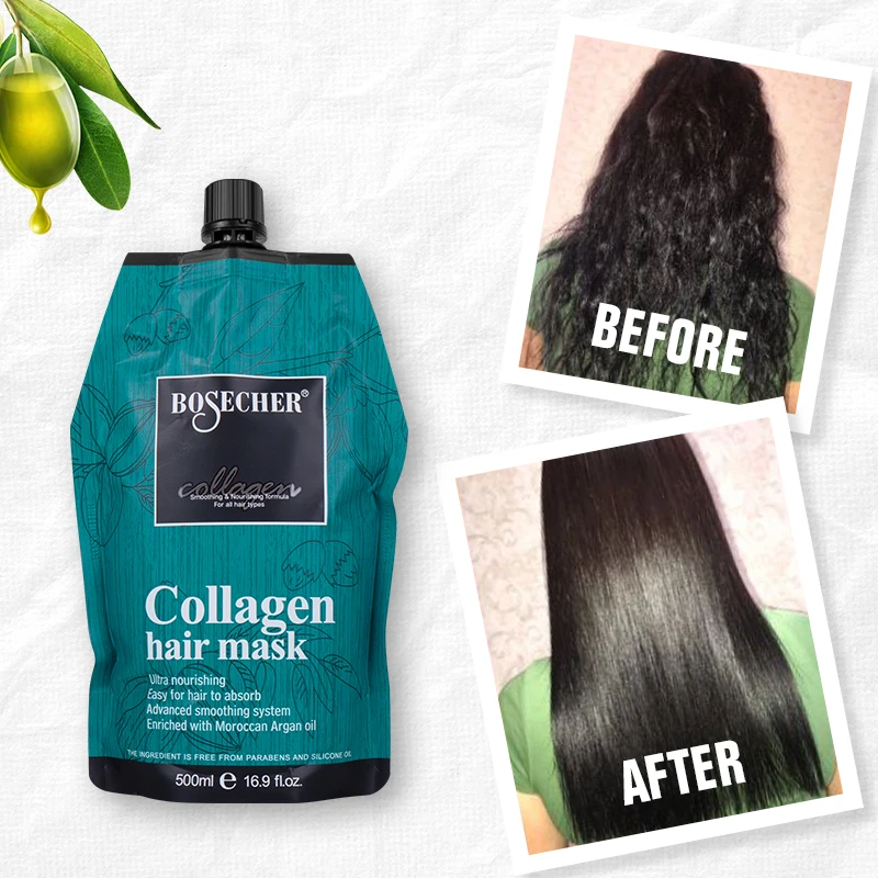 Bosecher Mask OEM ODM Hair Care Set Repair Curly Natural  Argan Oil Treatment Collagen Keratin Nourishing Hair Mask
