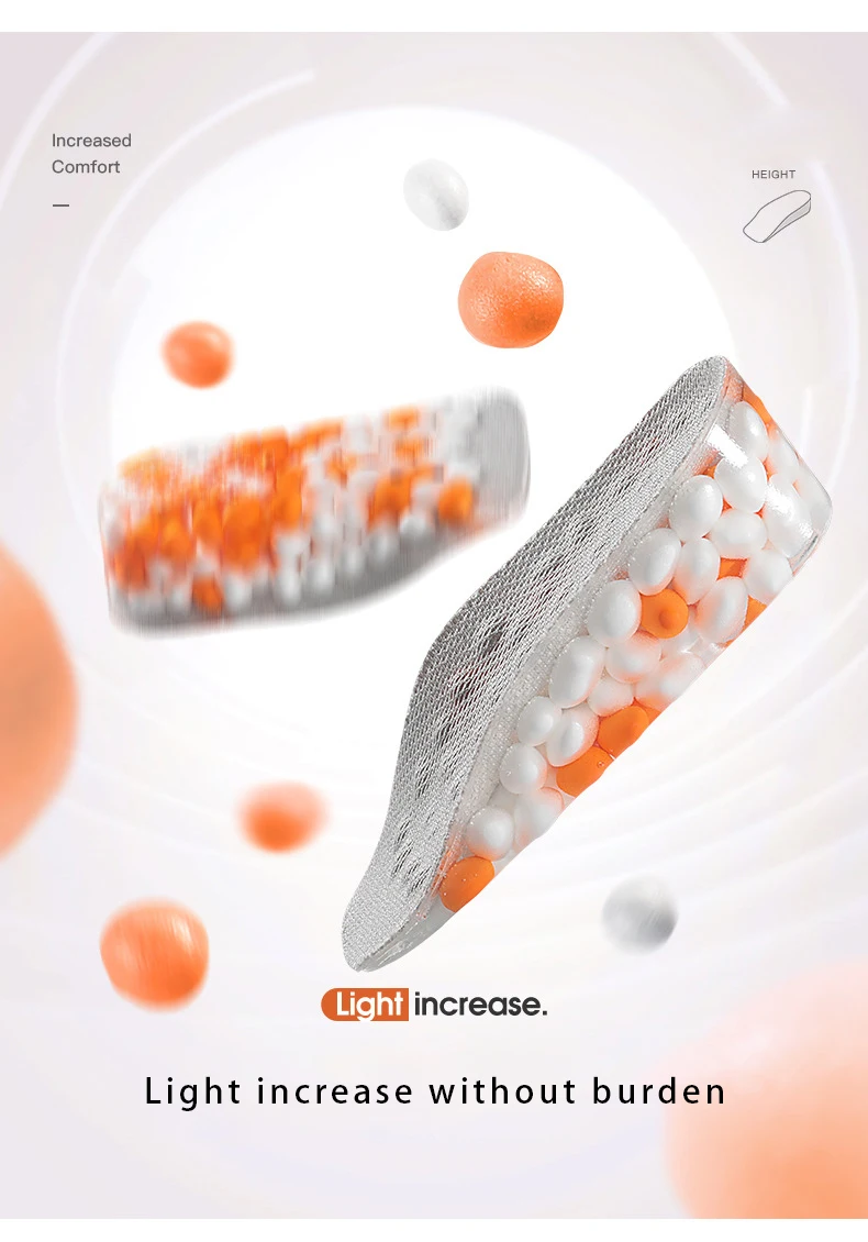 Popcorn PU Height Increase Insoles Arch Support Shoe Pads Popcorn PU Height Increase Insoles Arch Support Shoe Pads
