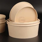 Paper Bowl Paper 32oz 40oz PLA Coating Kraft Salad Paper Bowl With Lid