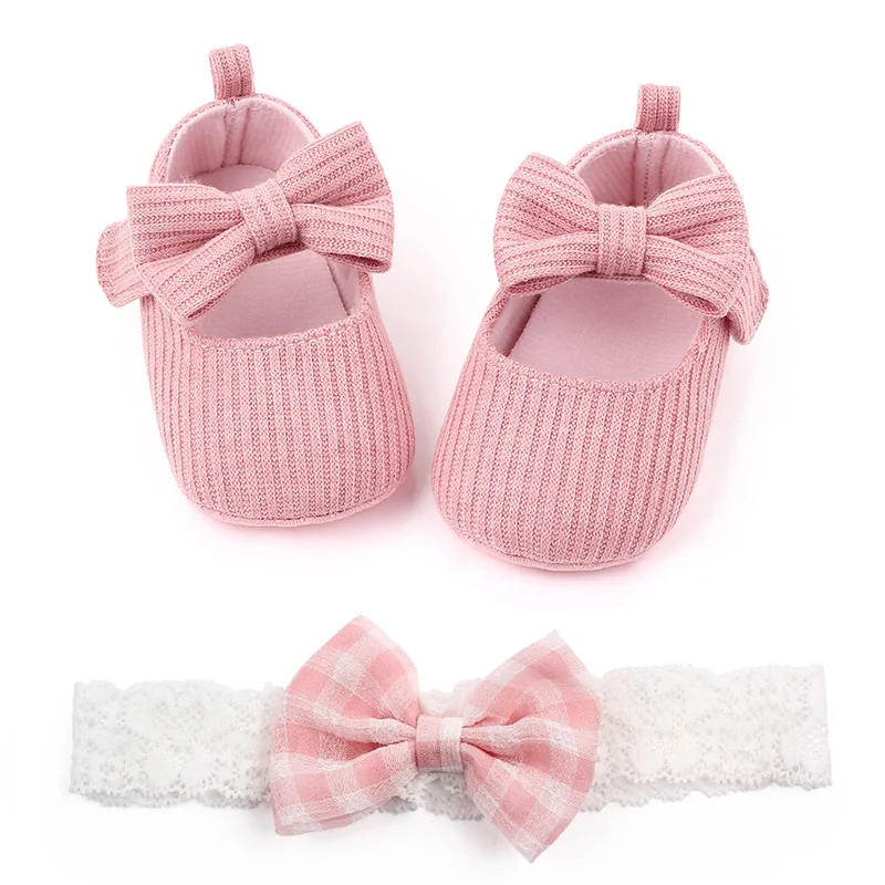 Hot Selling Baby Girl Shoes and Baby Hairband Headband Sets Design factory