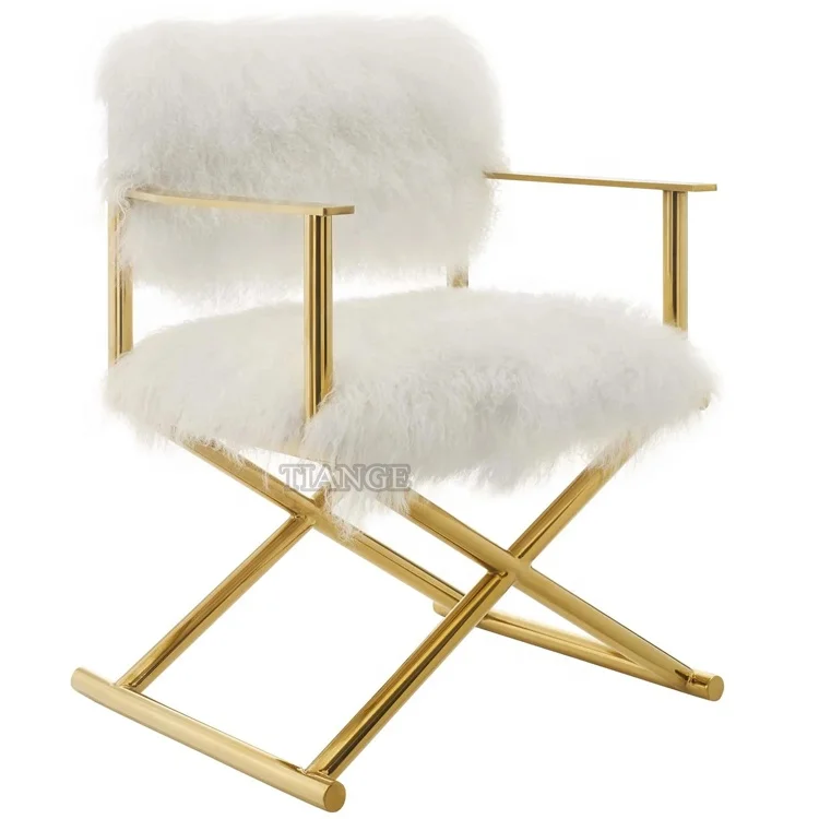 fur and gold chair