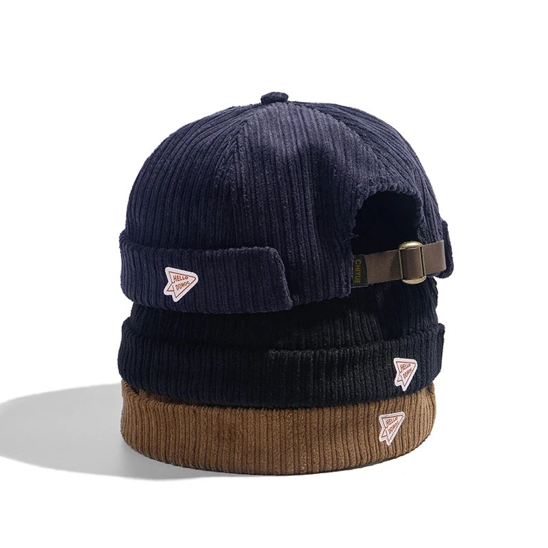 corduroy brimless cap