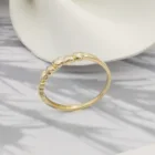 Gold Ring Goldgold Jewelry 14K Gold Ring Small Fresh Heart To Heart Yellow Gold Diamond Ring