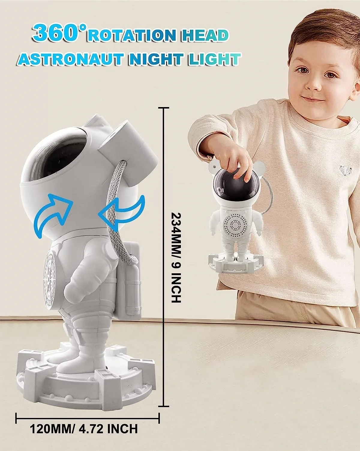 Astronaut Bluetooth Sky Projection Light USB Full Color Star Moon White Noise Astronaut Laser Atmosphere Night Light