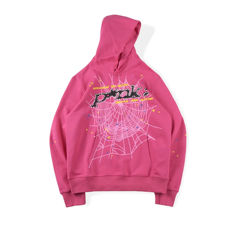 Young Thug Spider Hoodie French Terry Sp5der Hoodie Pink Puff Print  Sweatshirt - Buy French Terry Hoodie,Sp5der Hoodie,Puff Print Sweatshirt  Product