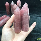 Points Healing Crystals Wholesale Natural Polished Strawberry Quartz Tower Crystal Healing Points For Decoration
