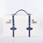 Suitcase Suitcase Vintage Suitcase With Coded Lock PU Leather Trunk Women Luggage Case White