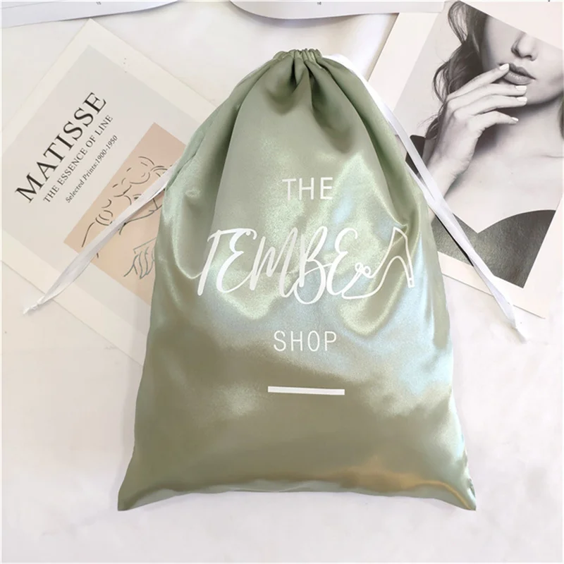 CH Wholesale High Quality Sustainable Custom Logo Small Luxury Gift Packaging Silk Satin Drawstring Jewelry Pouch Bag