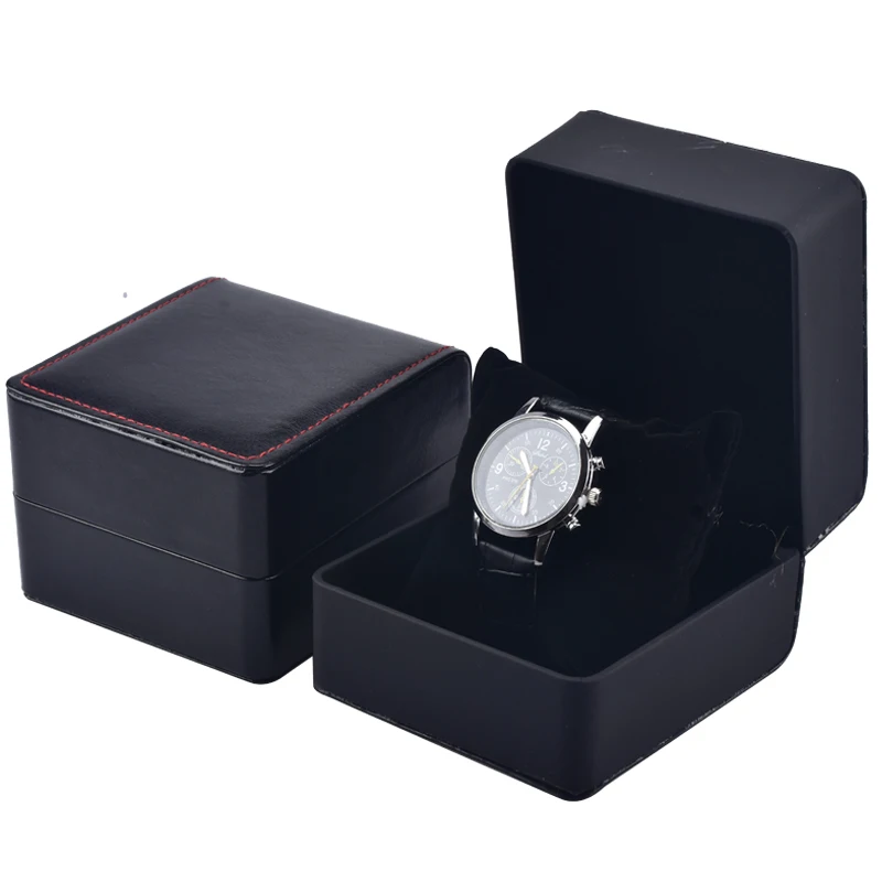 gold stamped ladies jewelry gift package pu leather watch box