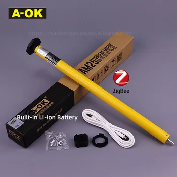 A-OK Motor AM25 1/25-ES-E-Z Smart Tuya Zigbee lithium battery Roller Blind Shutter Tubular 25mm Rechargeable A OK Motor