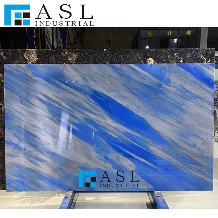 Factory Direct Blue Marble Lobby Floor Blue Marine Background Wall Special Fashion Blue