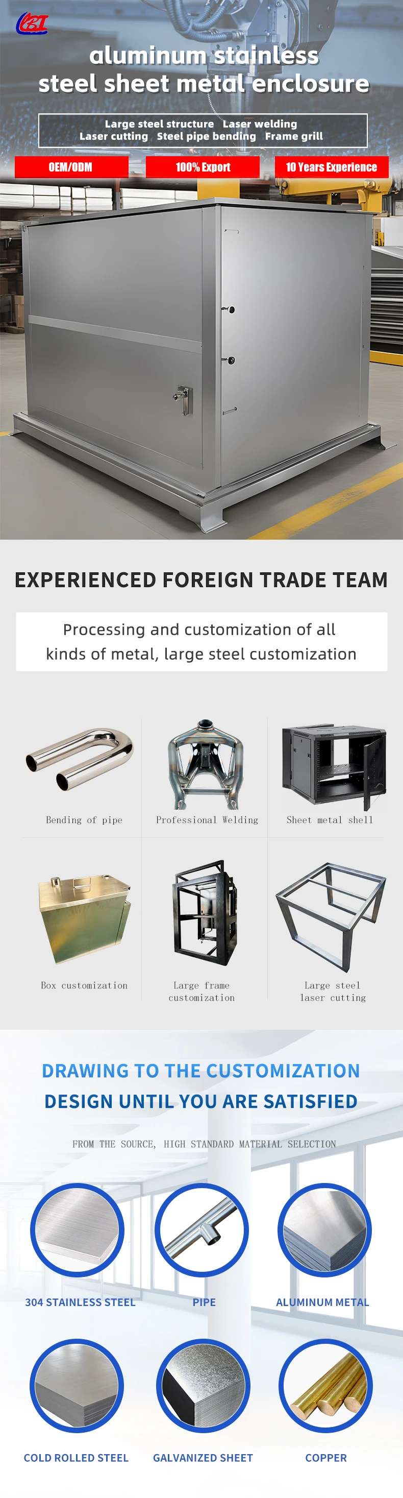 product oem custom large metal box stainless steel fabrication surface polishing treatment sheet metal bending fabrication service-2