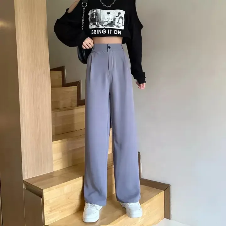 Women 's High Waist Wide Leg Baggy Jeans Side Pocket Denim Pants Vintage Cargo Pants Boyfriend Trousers Y2K Streetwear