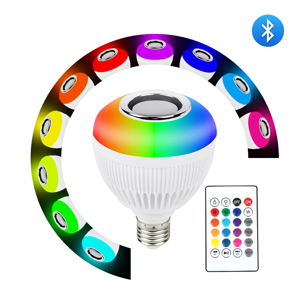 20w RGB Speaker Bulb Bluetooth Music LED Bulb Lamp Control Bedroom Sleep Party Folk Concert Color Home Decor Party Light Color