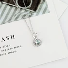Diamond Stone Pendants Custom CZ 925 Sterling Silver Chain Custom Diamond Moon Stone Pendants Jewelry Necklace