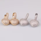 Huggie Hot Selling Earrings Full Stone Heart Huggie Earring Gold Plated Mother's Day Gifts