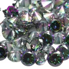 Color Plated Cubic Zirconia Mystic Topaz Stone With Hole