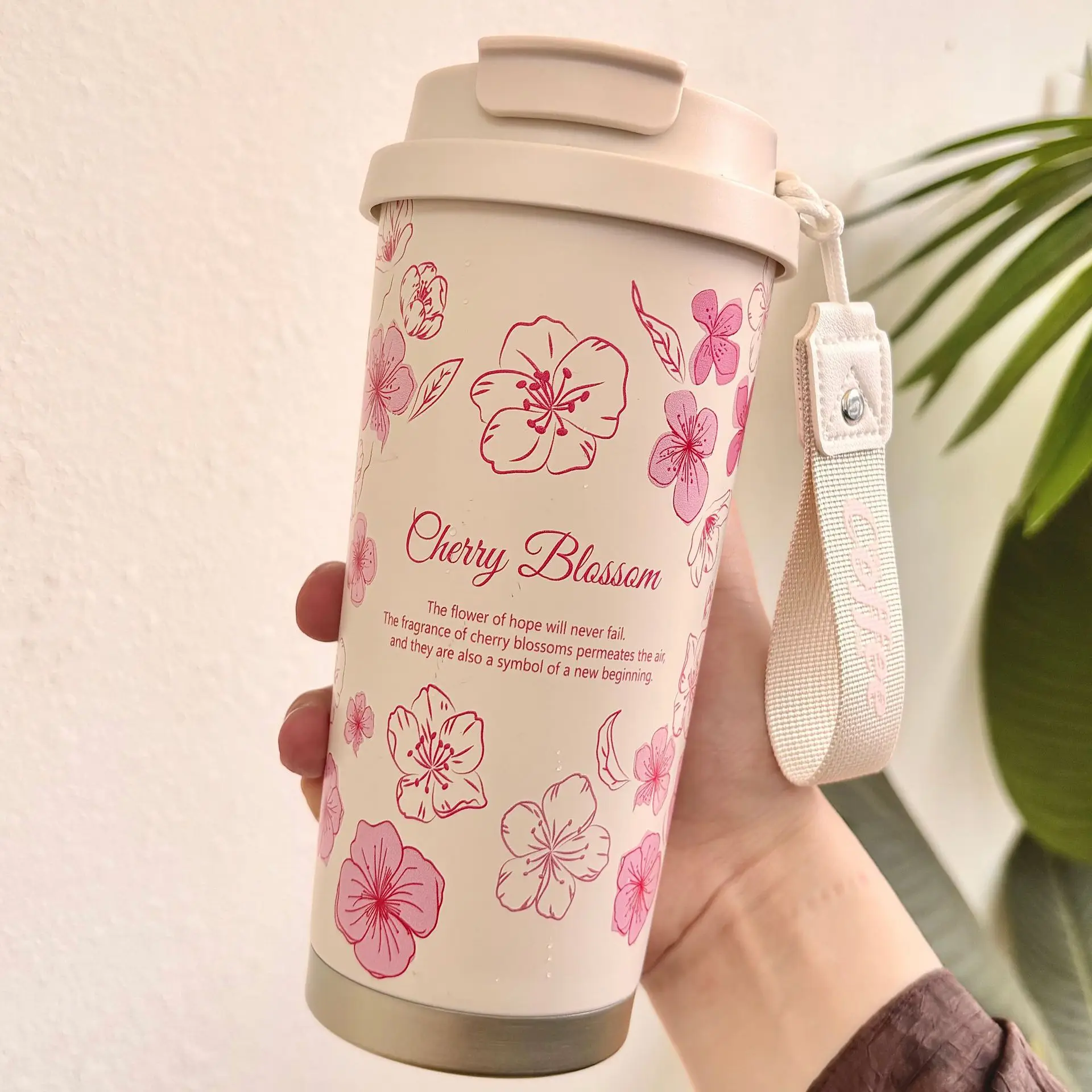 500ml customizable pattern flower pink sunflower water Cup 304 stainless steel coffee outdoor student thermos turmble