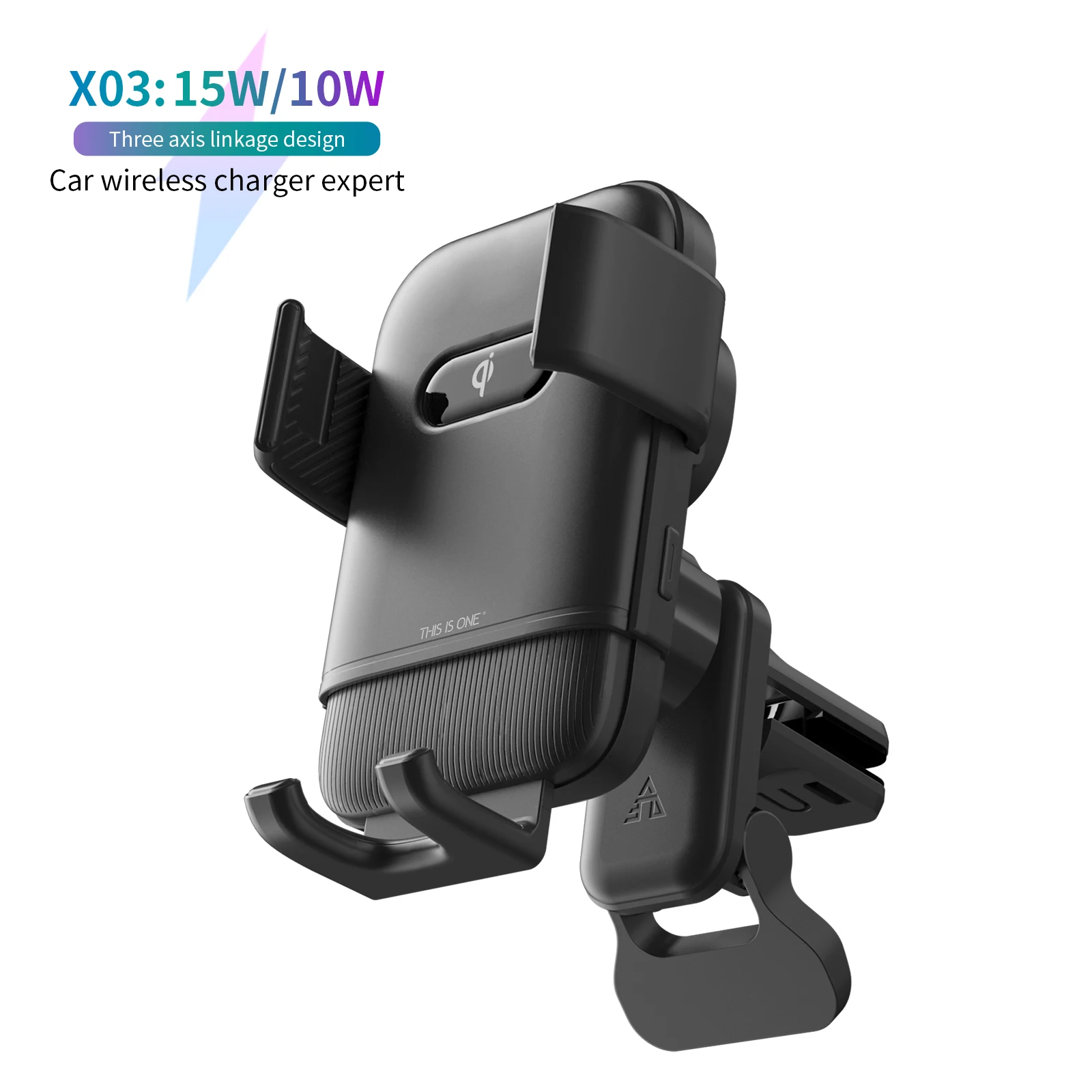 15W Fast Charge Wireless Car Charger with Type-C Connection and 12-24V Voltage for iPhone 12 13