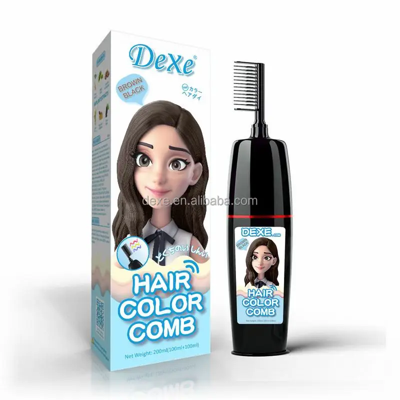Dexe permanent professional natural non allergic private label wholesale hair color comb