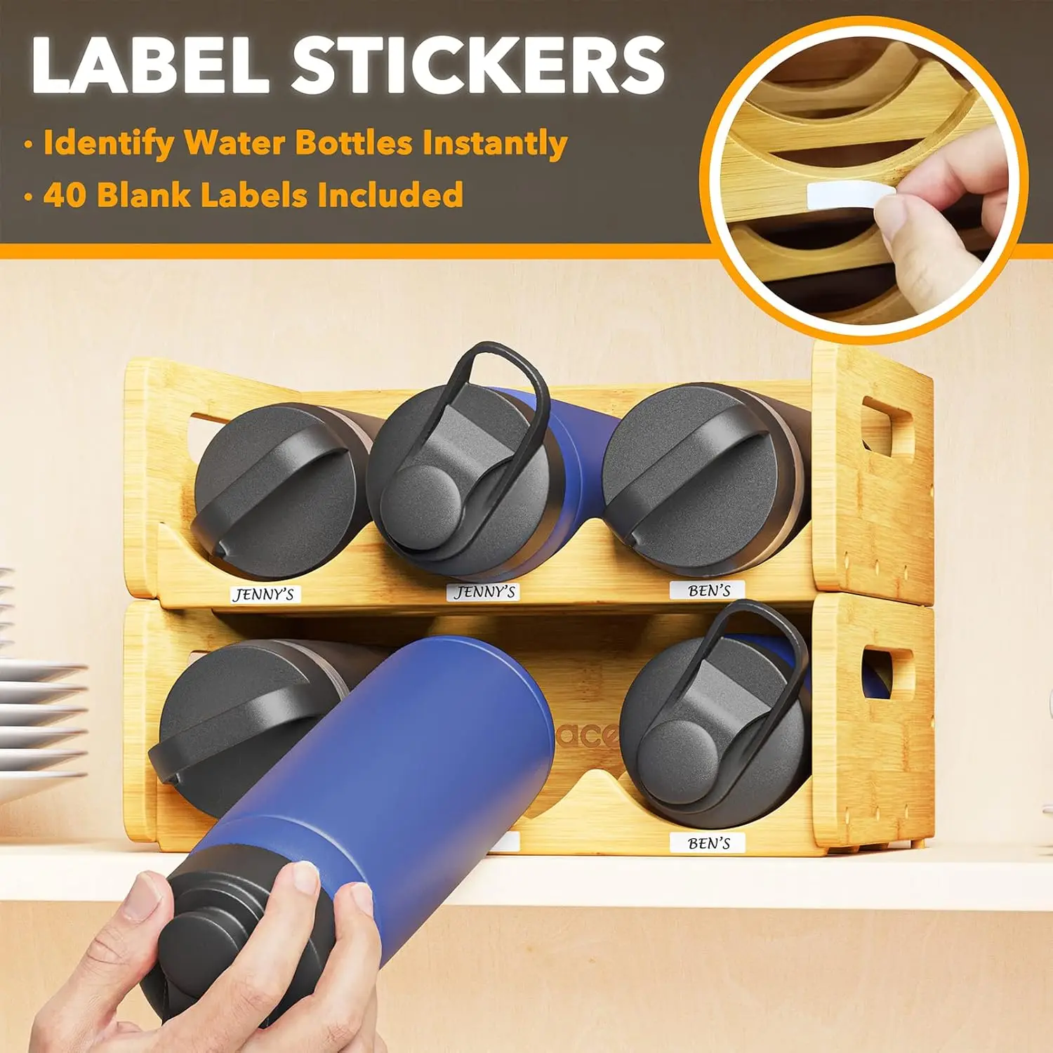 stackable storage rack for tumblers cupstravel mugs-8
