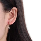 Gemnel Custom Jewelry Arabic Numerals 14k Gold Plated Pendant Diamond Paving Hoop Earrings