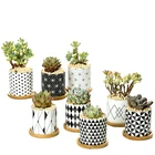 Ceramic Ceramic Fujian Black Geometry Ceramic Vase Supplier Ceramic Vases Cheap Supplies Decoration Crafts