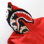 Women Trendy Fashion Brand Bape Shark Hoodies High Quality Off Shoulder Sweatshirt Women Unisex Custom