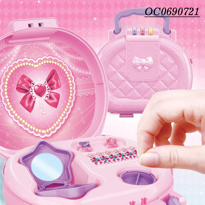 Girl manicure nail accessories art stickers set makeup toys for girls with plastic rings