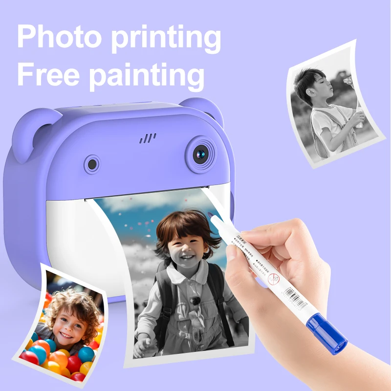 Children Instant Camera Hd 1080p Video Photo Dual Lens Slr Photography Toys Birthday Gift With Print Paper Digital Print Cameras