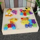 3d Diy Wood Custom Cartoon Children Educational Wooden Animal Interesting Puzzle 3d Custom Animal Shaped Puzzle