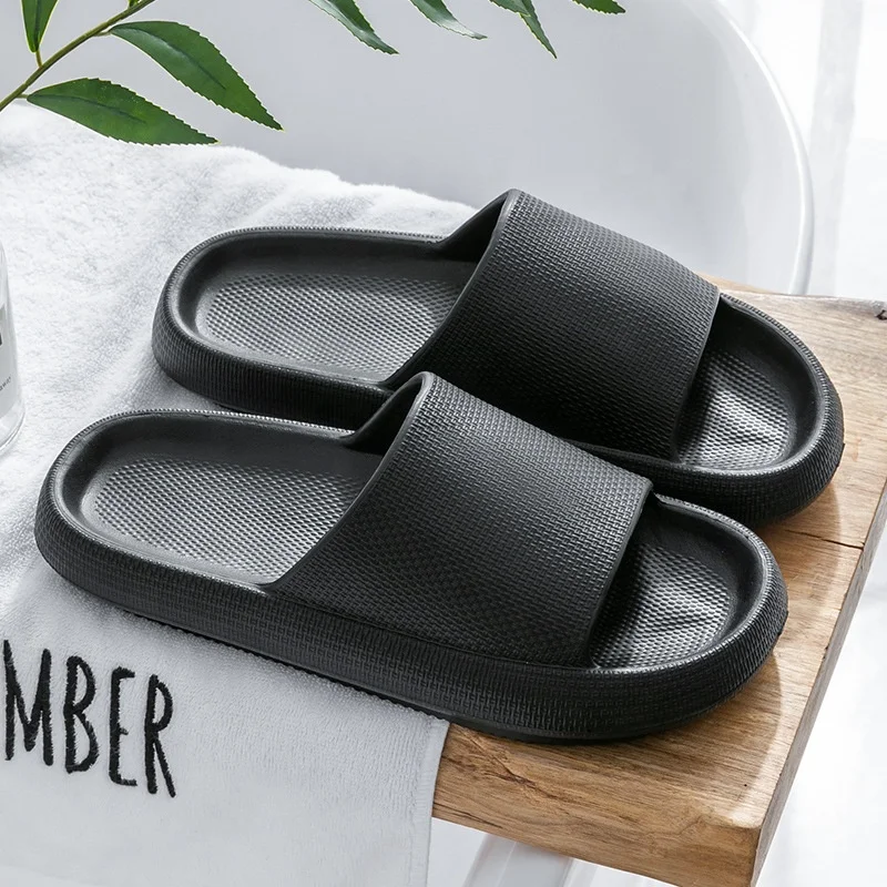 black bathroom slippers