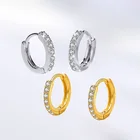 Micro Pave Korean Micro Pave Cz Sterling Silver Stamped 925 Huggie Earring