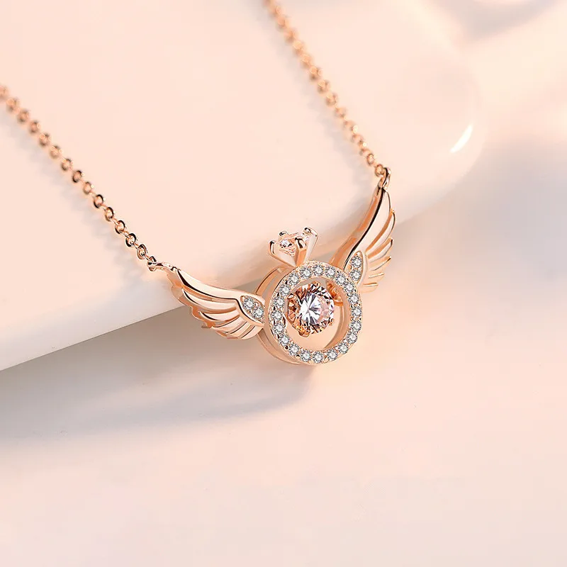 Suxuan Fashion Angel Smart Beating Heart Choker Necklace For Women Girl
