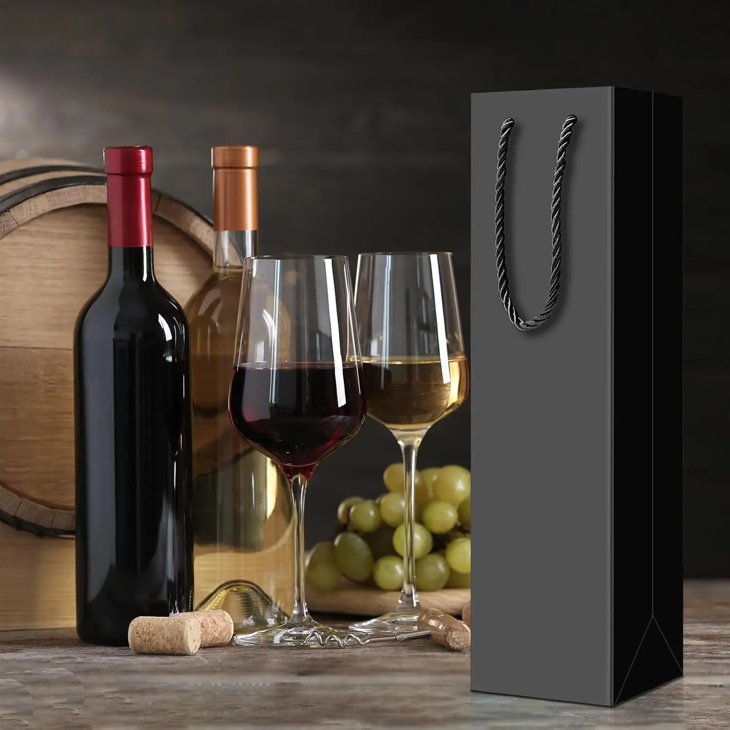 Black blank cardboard custom small business logo store packing festivals wholesale single bottle wine bags for wine bottles Black blank cardboard custom small business logo store packing festivals wholesale single bottle wine bags for wine bottles