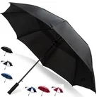 62/68 Inch Automatic Open Golf Umbrella - Extra Large Vented Windproof Waterproof Sturdy Double Canopy
