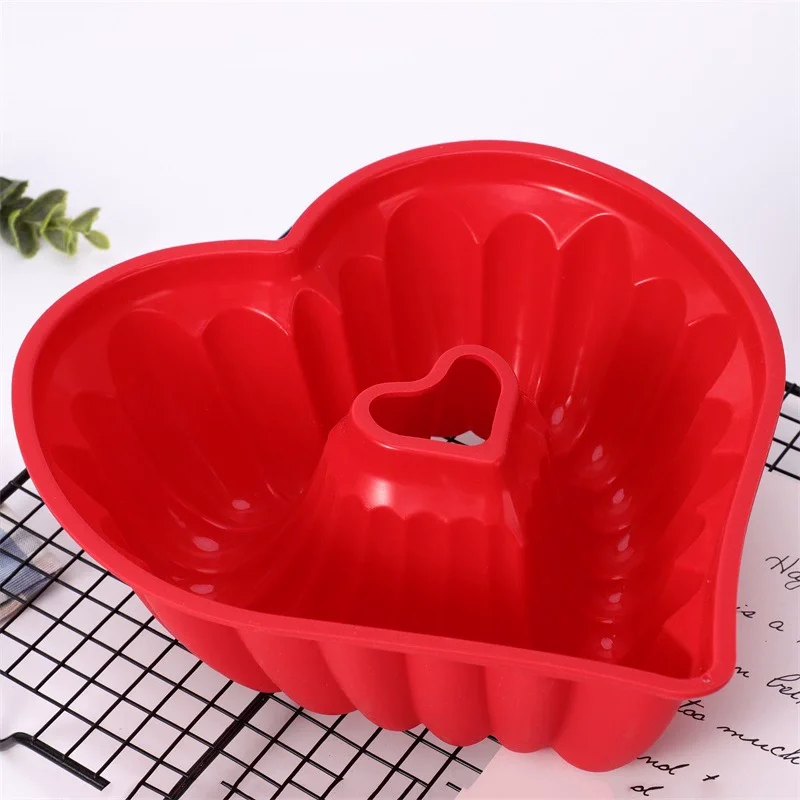 Custom Silicone Making Cake Candy Mold Tray Moldes De Silicona Para Chocolate Wholesale Silicone heart shape Rubber Baking Mould