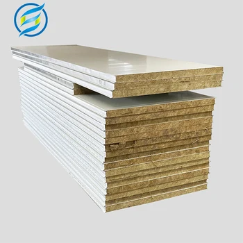 Fireproof Insulated PUR/PIR/rock wool roof/wall sandwich panel for solar container house