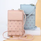 Bag Ladies Leather Korea Style Travel Card Holder Bag Ladies Leather Purse Crossbody Phone Bag Women Wallet