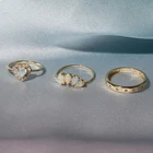 Rings Gemnel Minimalist Jewelry Statement Pear Pink Opal Sunset Curve Band Rings For Women