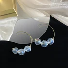 Elegant Hoop Vershal Elegant Gold Plated Big Hoop Crystal C Shape Earrings For Women