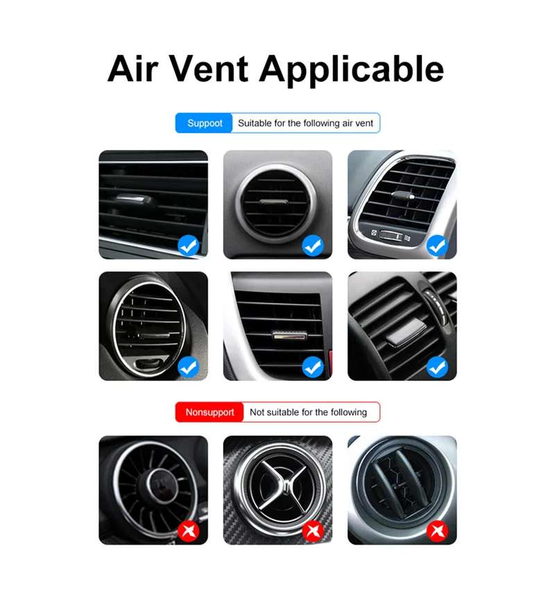 Magnetic Car Phone Holder Universal 360 Degree Rotation Magnet Stand Phone Holder For Car Air Vent Clips Accessory