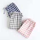 Wholesale Soft Cotton Pajama Pants Plaid Flannel Wide Leg Pyjama Bottoms For Women