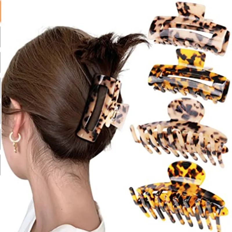 Wholesales acetate leopard hair claw fashion women leopard print hair claw clip