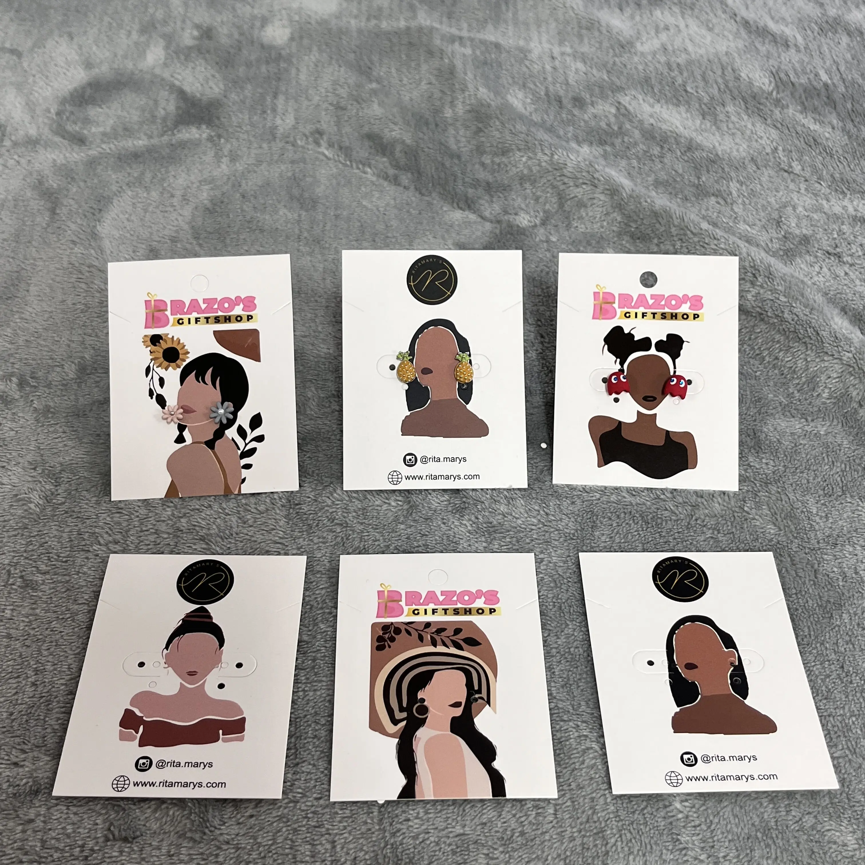 Eco Friendly Custom Die Cut Earring Cards Private Label Holder Backing Jewelry Display Cards details