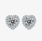 Earrings Heart Stud Earrings 925 Heart Shape Ear Studs Stud Earrings Set