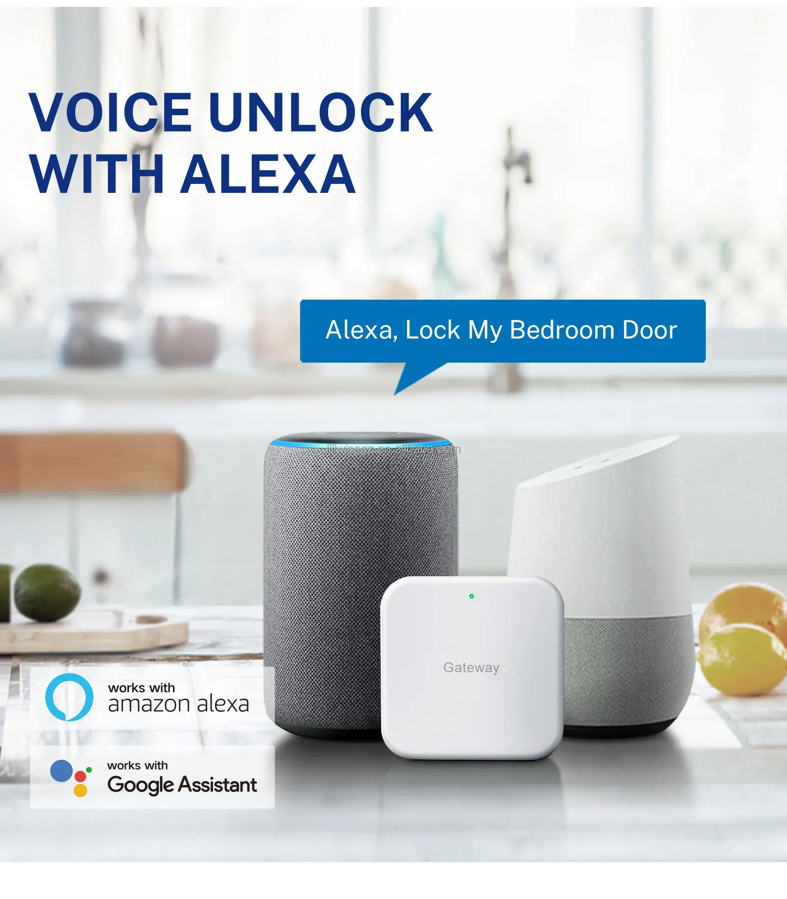 Liliwise Waterproof Outdoor Smart Door Lock with 6V Battery 35-75mm Door Thickness and 200 Fingerprint Capacity