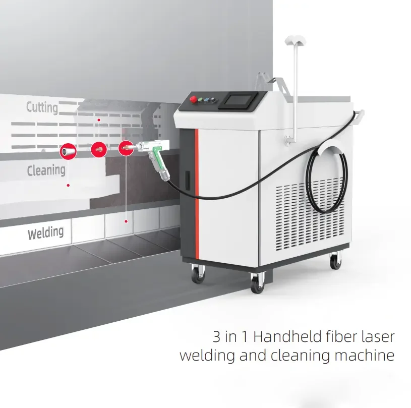 Factory Direct Sales 3 In1 Laser Welding Machine1500w Handheld Laser Welding Machine Water Cooling for Cabinets Stainless Steel